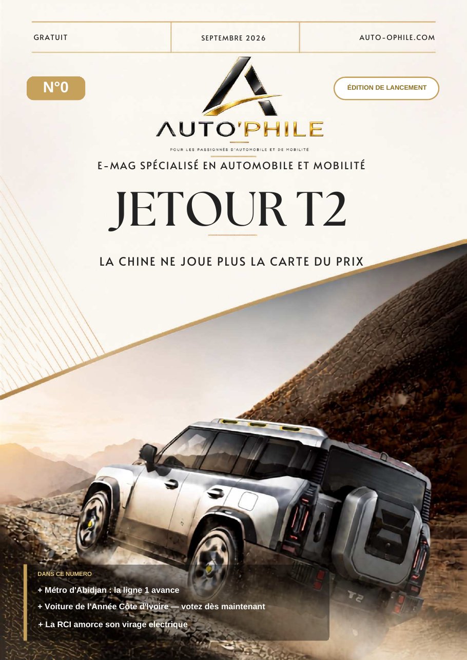 Couverture du magazine Auto-phile, Édition 0, Jetour T2